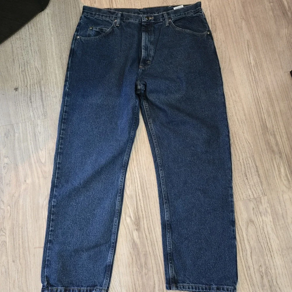 Wrangler Jeans Mens 38x30 Blue Five Star Premium Relaxed Fit NEW Workwear Rugged